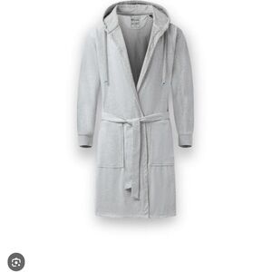 Gray Hooded Robe with Belt